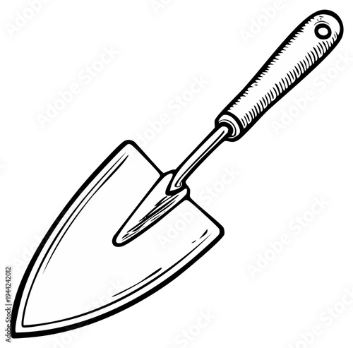 Garden trowel line drawing