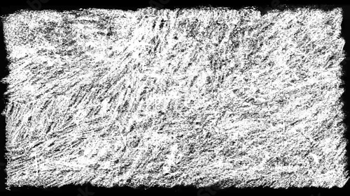 Animated Grunge Chalk Loop Texture, Looping white rough chalk scribble surface on a black background material.