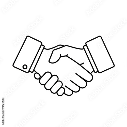 Handshake Illustration of Business Agreement Clasp.