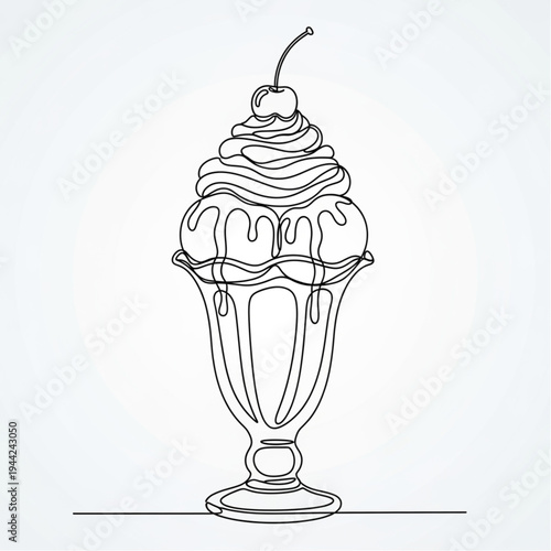 Ice Cream Sundae with Cherry on Top.