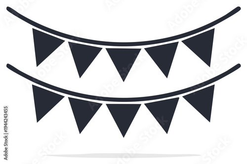 Festive Bunting Garland with Pennant Flags Decoration Vector