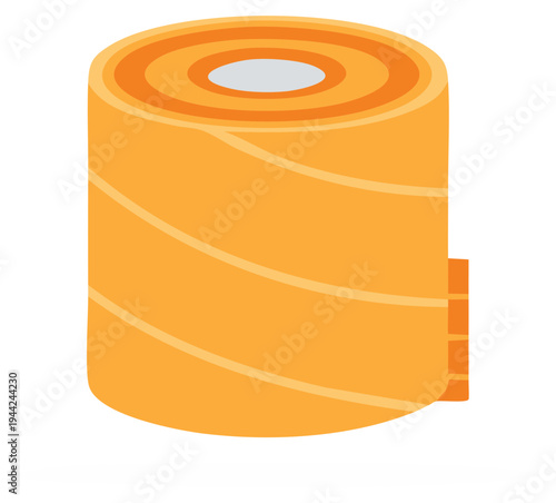 Orange medical bandage roll, first aid wrap, sports tape, and healthcare supply
