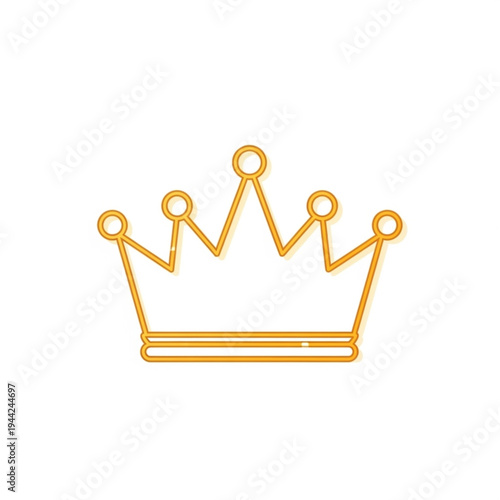 Golden Crown Icon Royal Symbol Illustration.