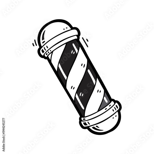 Classic Barber Pole Symbol of Haircutting Services.
