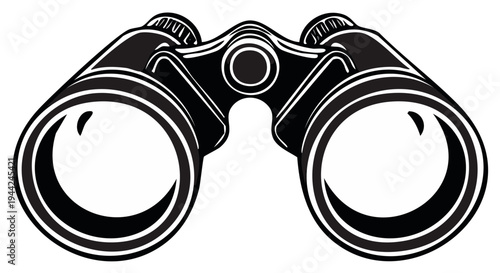 Monochrome Binoculars Illustration Viewfinder Optical Tool Vision Search