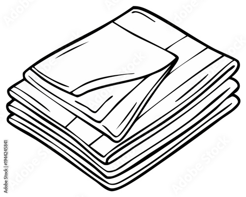 Isometric illustration of folded towels in a stack