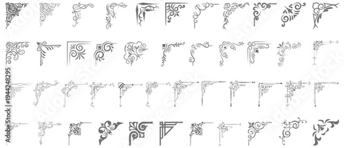 Decorative corner frame set. Vintage corner set. vector frame corners 