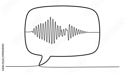 Speech Bubble with Sound Waveform