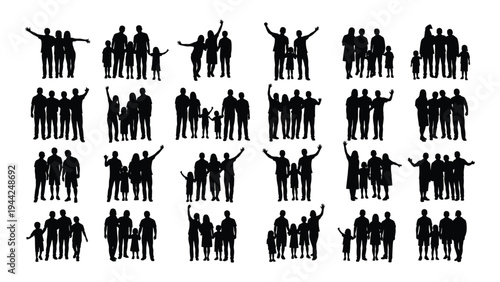 A comprehensive analysis of a unique composition: exploring the dynamics of multiple human silhouettes in various poses and formations