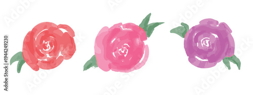 Flowers watercolor. Design for fabric, textile, wrapping paper. Vector