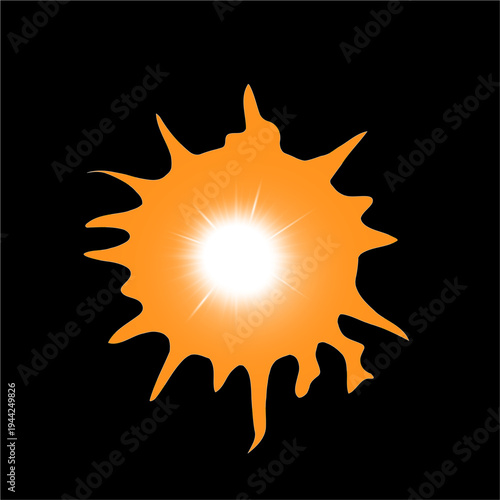 sun, sparkle, star in a spot on a black background 1