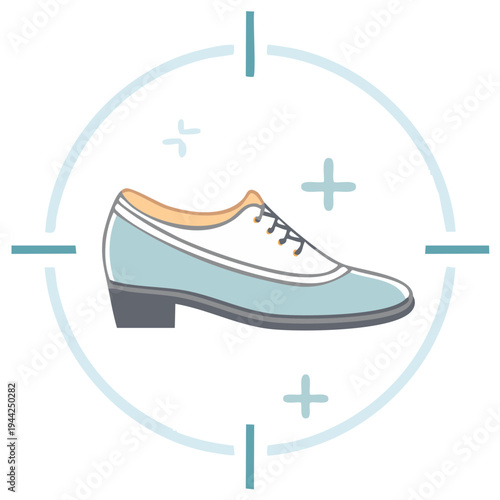 Stylish Oxford Shoe Focused in Target Crosshairs Icon Graphic