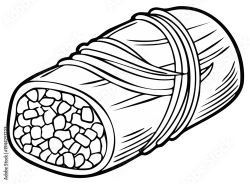 Wrapped food item illustration