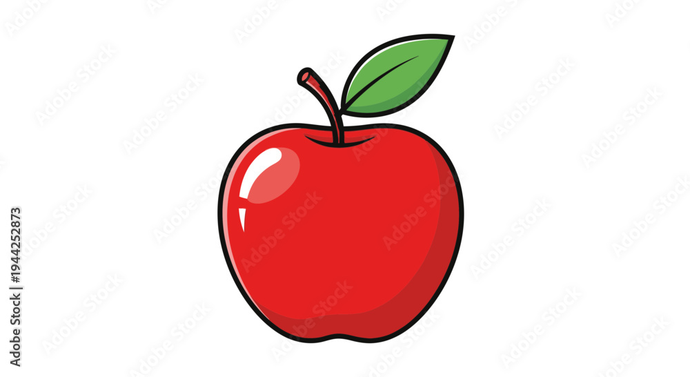 Fototapeta premium A shiny red apple fruit.