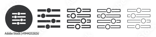 Slider Control Panel thin line and solid icon. Multi series icon. Web minimal icon