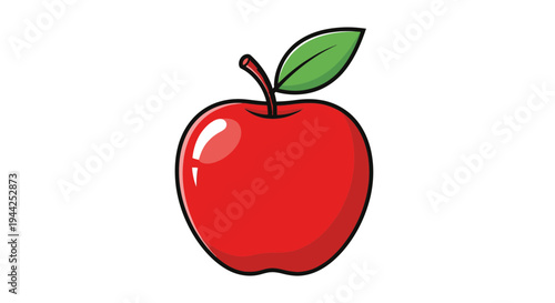 A shiny red apple fruit.