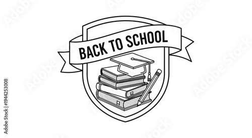 Back to school education icon logo.