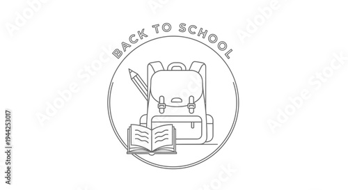 Back to school icon with backpack.