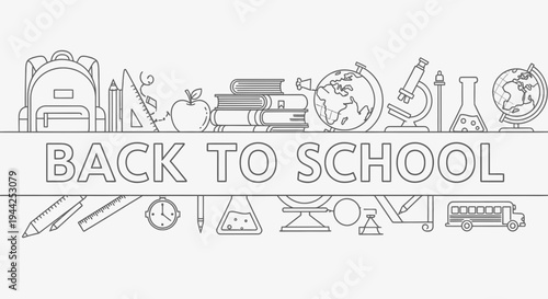 Back to school icons and objects.