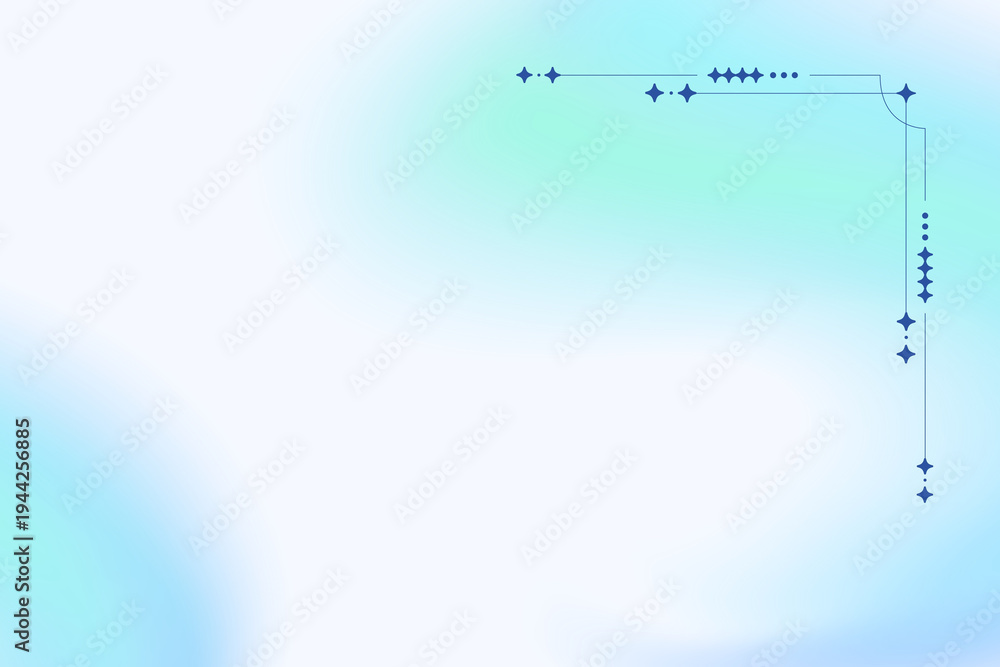 Obraz premium Soft Blue and White Gradient Background with Elegant Celestial Corner Ornament