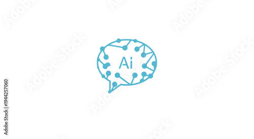 AI Speech Bubble Logo Design Element.