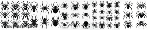 Vector set image silhouette of spider