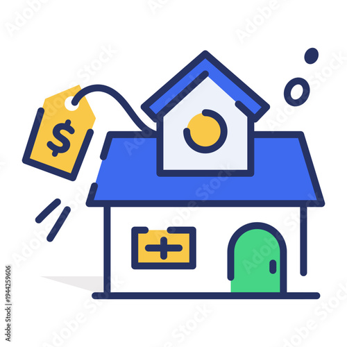 An icon showing secure data in flat style