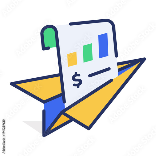 An icon of financial strategy designed in flat style