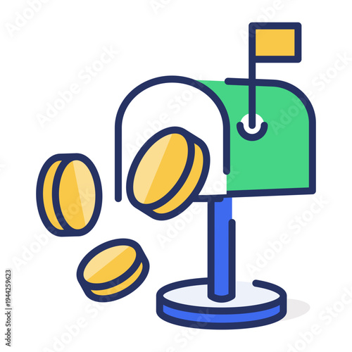 Flat style icon depicting growth dashboard