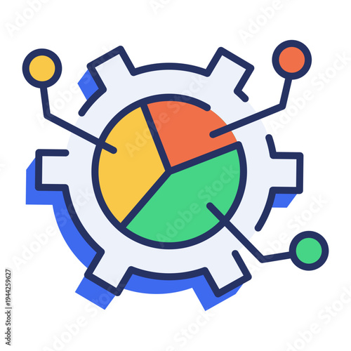 A flat icon showing an audit list 