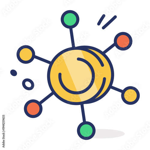 An icon showing online revenue in flat style