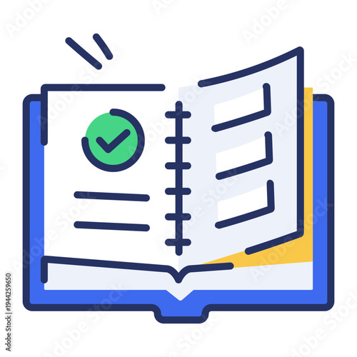 Flat style icon depicting risk assessment