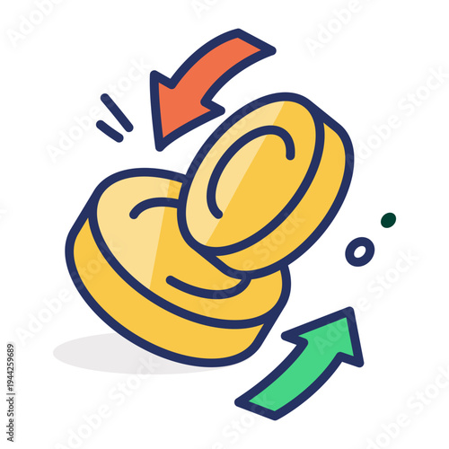 A flat icon depicting a business startup