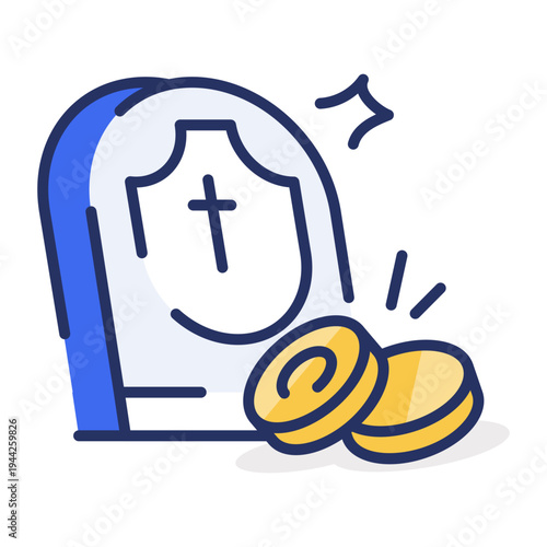 Flat style icon depicting financial success