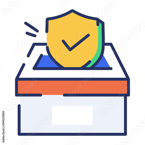 Flat style icon depicting market segmentation