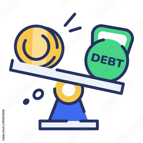 An icon showing investment money in flat style