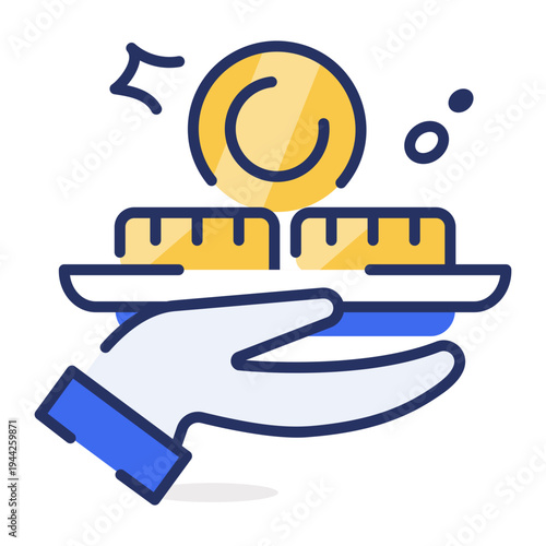 Flat style icon depicting budget optimization