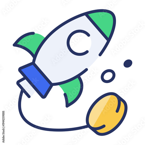 A flat icon depicting a business startup