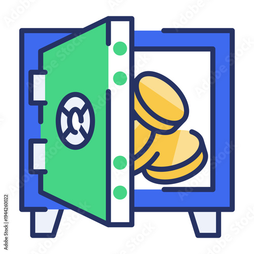 Flat icon depicting shopping app interface