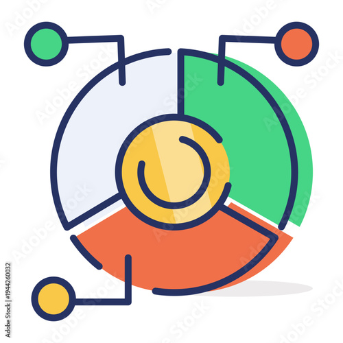 A flat style icon of purse money