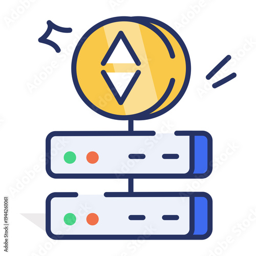 A flat style icon of cash payment transaction