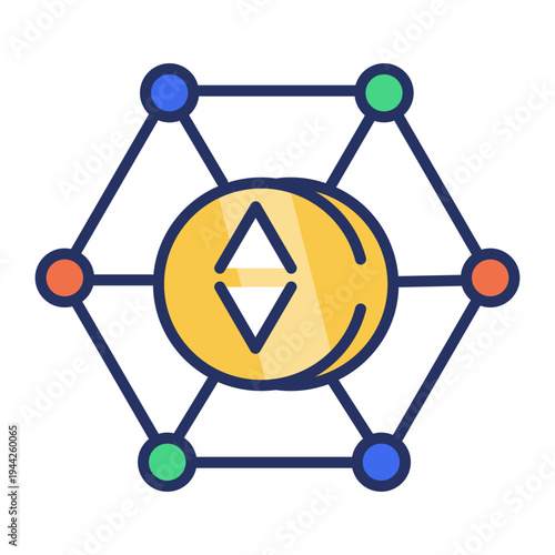 A flat style icon showing shopping cart