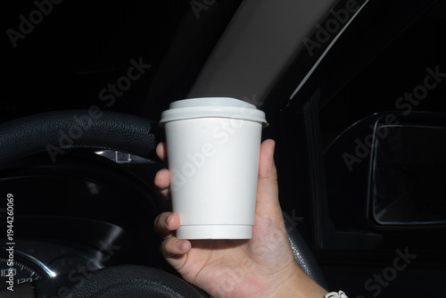 Serene Night Drive with Warm Beverage
