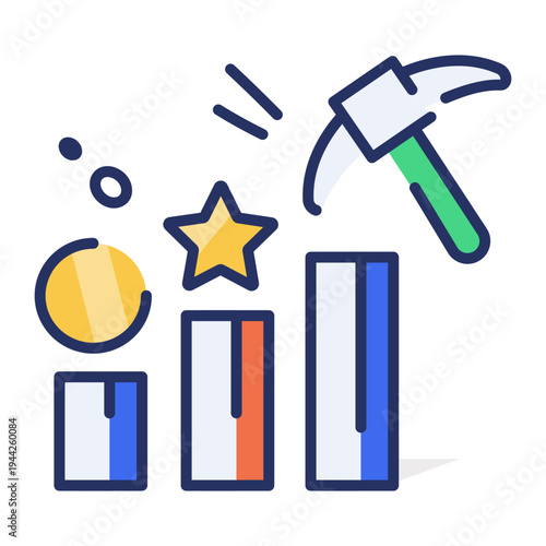 A flat style icon of receipt bill document