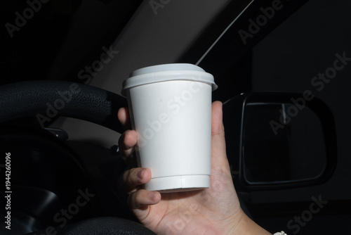 Takeaway Coffee Cup During Late Night Ride