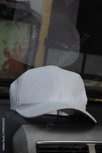 Clean White Hat Profile with Soft Lighting