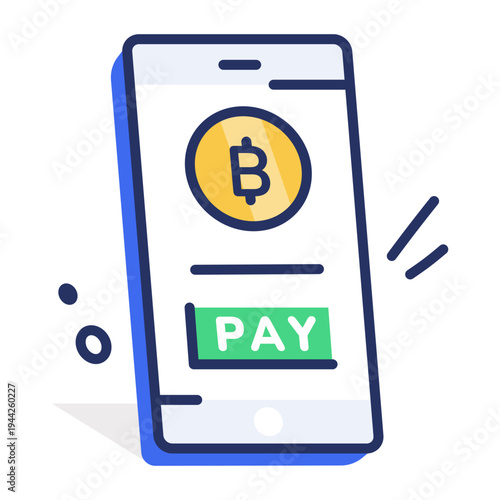 Flat style icon depicting online billing invoice