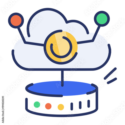 A flat style icon of online payment method