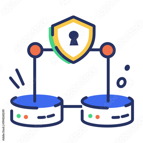 A flat style icon of online transaction payment