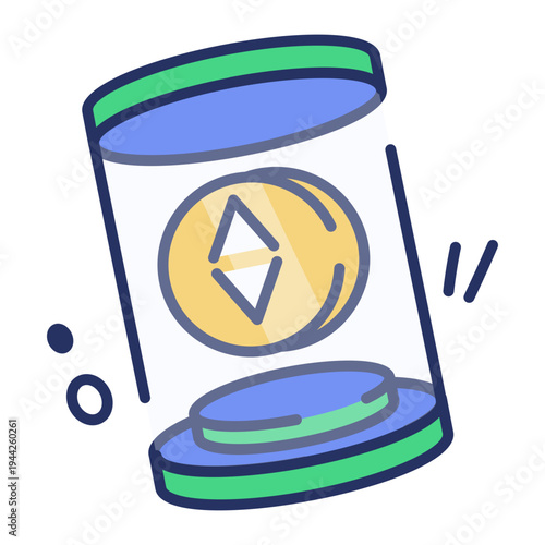 Flat icon depicting shopping app interface